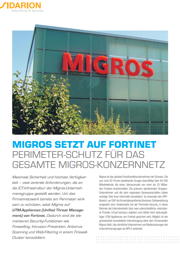 Success Story Migros - Fortinet